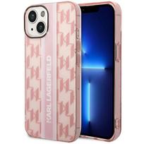 Karl Lagerfeld KLHCP14MHKLSPCP iPhone 14 Plus / 15 Plus 6.7" hard case pink Mono Vertical Stripe