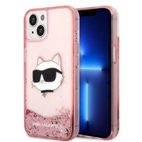 Karl Lagerfeld KLHCP14MLNCHCP iPhone 14 Plus / 15 Plus 6.7" pink glitter hard case with Choupette design