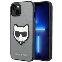 Karl Lagerfeld KLHCP14MSAPCHG iPhone 14 Plus / 15 Plus 6.7" hard case, silver, Saffiano Choupette Head Patch