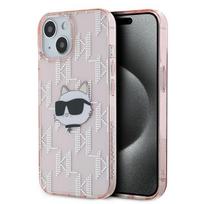 Karl Lagerfeld KLHCP14SHKLPCHP iPhone 14 / 15 / 13 6.1" pink hard case with IML Choupette head and monogram
