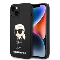 Karl Lagerfeld KLHMP14MSNIKBCK iPhone 14 Plus / 15 Plus 6.7" hard case, black, Silicone Ikonik Magsafe