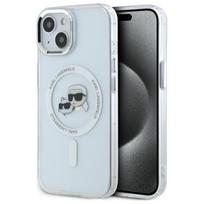 Karl Lagerfeld KLHMP14SHLSKCH iPhone 14 6.1" white hard case IML Metal Karl AND Choupette Head MagSafe