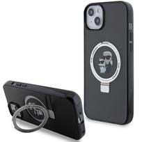 Karl Lagerfeld KLHMP14SHMRSKCK iPhone 14 / 15 / 13 6.1" black hard case with Ring Stand, Karl AND Choupette, MagSafe