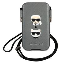 Karl Lagerfeld Torebka KLHCP12LOPHKCG 6.7" Saffiano Ikonik sari/grey hard case Karl AND Choupette Head