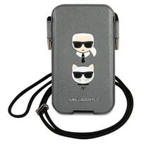 Karl Lagerfeld Torebka KLHCP12MOPHKCG 6.1" sari/grey hardcase Saffiano Ikonik Karl AND Choupette Head