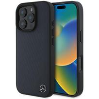 Mercedes MEHMP16X23RBGVV iPhone 16 Pro Max 6.9" navy hard case MB Wood Imitation Leather MagSafe