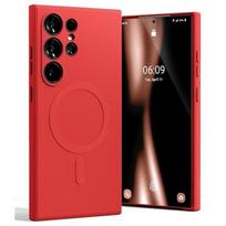 Mercury MagSafe Semi-Silicone Case for Samsung S24 Ultra S928, red/red
