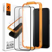 Spigen Alm Glass FC iPhone 15 6.1" 2-pack tempered glass screen protector, black frame, AGL06906