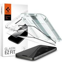 Spigen Glas.TR FC iPhone 15 Pro Max 6.7" "EZ FIT" 2-pack tempered glass with black frame AGL06873