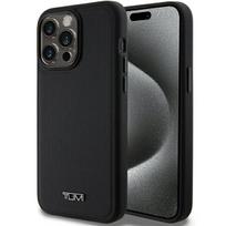 Tumi TUHMP15XRBAK iPhone 15 Pro Max 6.7" black hard case with a leather ballistic pattern and MagSafe compatibility