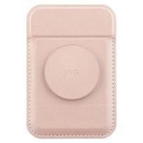 uniq Flixa magnetic card wallet with stand, pink/blush pink, MagSafe compatible