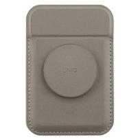 uniq Flixa magnetic card wallet with stand, grey/flint grey, MagSafe compatible
