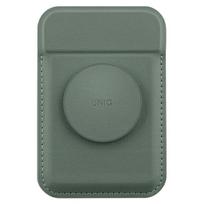 uniq Flixa magnetic card wallet with green/lichen green MagSafe support
