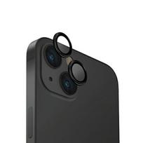 uniq Optix Aluminum Camera Lens Protector for iPhone 15 6.1" / 15 Plus 6.7" – midnight black camera lens glass with applicator