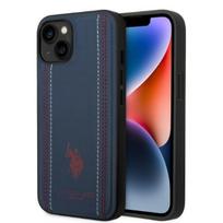 U.S. Polo Assn. US Polo USHCP14SPFAV iPhone 14 / 15 / 13 6.1" navy blue leather stitched case