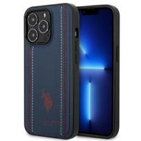 U.S. Polo Assn. US Polo USHCP14XPFAV iPhone 14 Pro Max 6.7" navy blue/grenade Leather Stitch