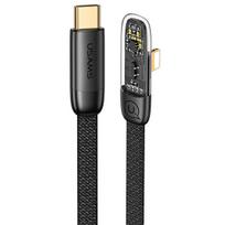USAMS USB-C to Lightning angled cable, PD 20W Fast Charging, Iceflake Series, 1.2m, black SJ583USB01 (US-SJ583)