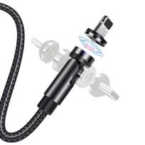 USAMS U59 lightning 2.1A Fast Charge magnetic cable, 1m, braided black/black, SJ472USB01 (US-SJ472), adjustable angle