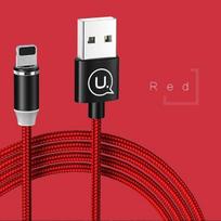 USAMS U-Sure Lightning Magnetic Cable, 1m, 2.1A, Braided Red/Red, SJ292USB02 (US-SJ292)
