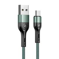 USAMS U55 2A micro USB braided cable, 1pc, for U55 green/green set, 1m, SJ450USBSG02 (US-SJ450)