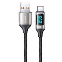 USAMS Braided U78 USB-C Cable 1.2m LED 6A Fast Charging white SJ544USB02 (US-SJ544)