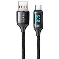 USAMS Braided U78 USB-C Cable 1.2m LED 6A Fast Charging black SJ544USB01 (US-SJ544)