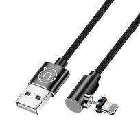 USAMS USB-A/Lightning 1m magnetic angled cable U54 black/black SJ444USB01 (US-SJ444)