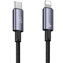 USAMS USB-C to Lightning Cable, 30W, 0.25m, Fast Charging, Steel/Tarnish Finish, SJ679USB01 (US-SJ679)