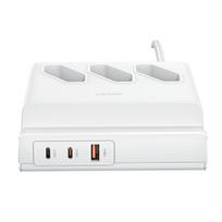 USAMS Power strip 65W Super Si Fast Charging USB Extension Socket EU white/white CC160TC01 (US-CC160)