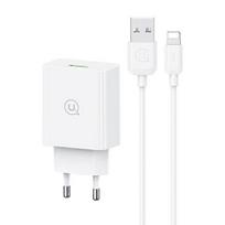 USAMS Nice. network. 18W + Lightning/USB-A Fast Charging cable white/white series SC SCXLTZ03