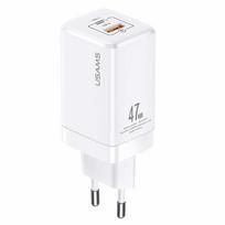 USAMS Neat. network. T41 USB-C+USB GaN 47W PD+QC (head only) Fast Charging white CC137TC02 (US-CC137)