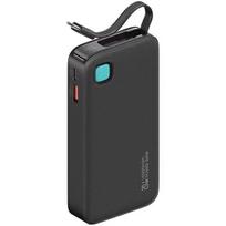 USAMS Power bank with retractable USB-C cable, retractable 10000 mAh, 20W PD Fast Charge, XY Series, black/black, 10KCD22401(US-CD224)