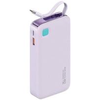 USAMS Power bank with retractable USB-C cable, retractable 10000 mAh, 20W PD Fast Charge, XY Series, purple/purple, 10KCD22403 (US-CD224)