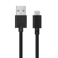 XQISIT Charge  AND  Sync USB A to USB C Cable, 3.0m, Black/Black, Model 31298
