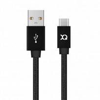XQISIT Cotton USB C 3.0 cable, black/black, 1.8m, 27749