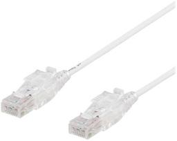 DELTACO U/UTP Cat6A jungiamasis kabelis, 0,5 m, 500 MHz, rakinamas, baltas
