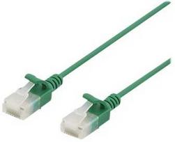 DELTACO U/UTP Cat6a jungiamasis kabelis, plonas, 3,5 mm skersmens, 0,5 m, žalias