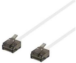 DELTACO U/UTP Cat6a jungiamasis kabelis, plokščias, 0,15 m, 1 mm storio, baltas