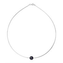 Vėrinys – Perlinea – AAA+ Gėlavandenis kultivuotas perlas – 9-10 mm – 925 Sidabras – Moterys juoda