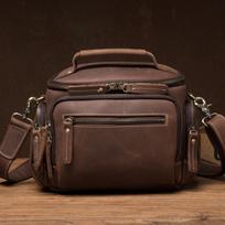 Crazy arklio odos rankų darbo pečių krepšys odinė rankinė laisvalaikio odinė kibiras retro vyriškas pasiuntinių krepšys fotoaparato krepšys (20cm<Max Length<30cm) tamsiai pilka spalva