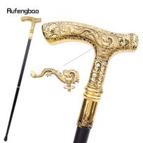 Auksinio drakono prabangaus rašto vaikščiojimo lazda vakarėliui madinga Elegantiška lazda, dekoratyvinė Cospaly lazdelės rankenėlė, 89 cm