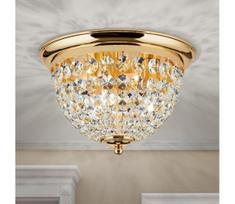 Orion DLU 1840/35-Krištolinis lubinis šviestuvas PLAFOND 3xE27/40W/230V diametras 35 cm auksas
