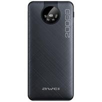 AWEI PowerBank P134K 20000mAh black/black display with USB/PD/Lightning/MicroUSB cables