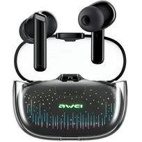 AWEI Bluetooth 5.3 T52 Pro2 TWS Headphones + Docking Station, Black/Black