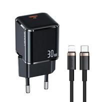 USAMS Neat. network. 1xUSB-C T45 30W PD3.0 Fast Charging + cable U63 USB-C/Lightning black/black UXTZH01 (-UX)