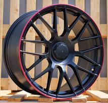 Ratlankis RACINGLINE B1268 R18x8 5x112 ET 45 CB 66.6 (Black Half Matt Red Lip)