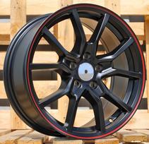 Ratlankis RACINGLINE B5253 R17x7 4x100 ET 38 CB 60.1 (Black Half Matt Red Lip) (690 kg)