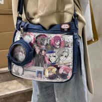 Harajuku Džinsinės Ita Rankinės Moterims Miela Šauni Skaidri Messenger Rankinė Piniginė Moteriška Uniforma Kasdienės Crossbody Rankinės Estetiška Only bags without accesso gray
