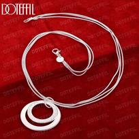 925 Sterling Silver Snake Chain O-shaped Frosted Necklace Fashionable Wedding Jewelry 45CM