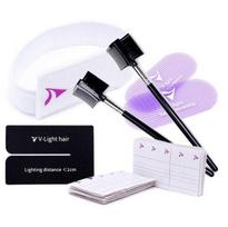 V-LIGHT HAIR EXTENSIONS kirpyklų rinkinys apyrankių lipdukai velcro A1